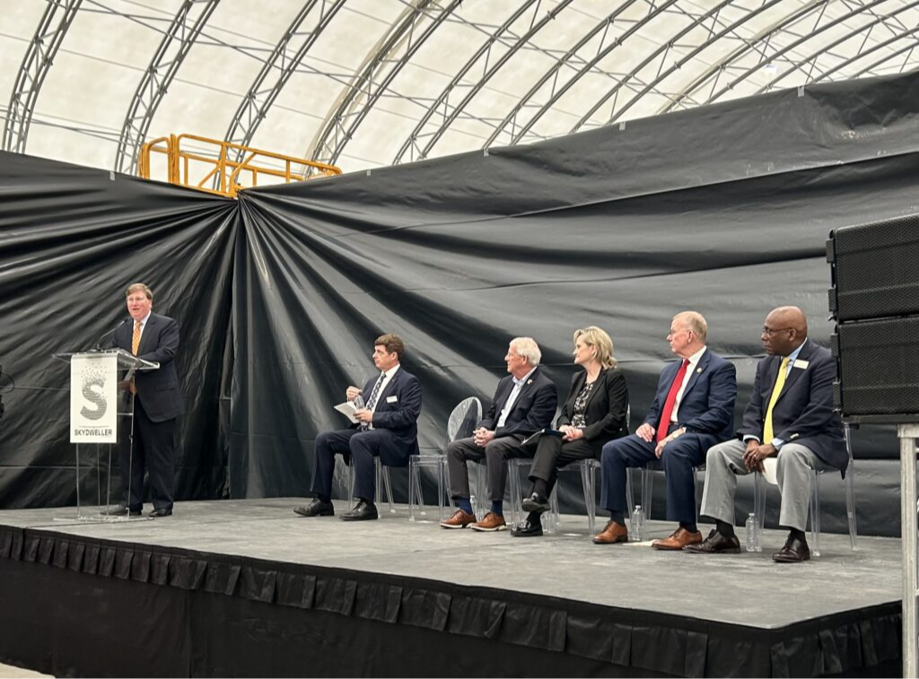 Congressman Ezell celebrates Skydweller Aero’s flight test and aircraft modification facility opening.