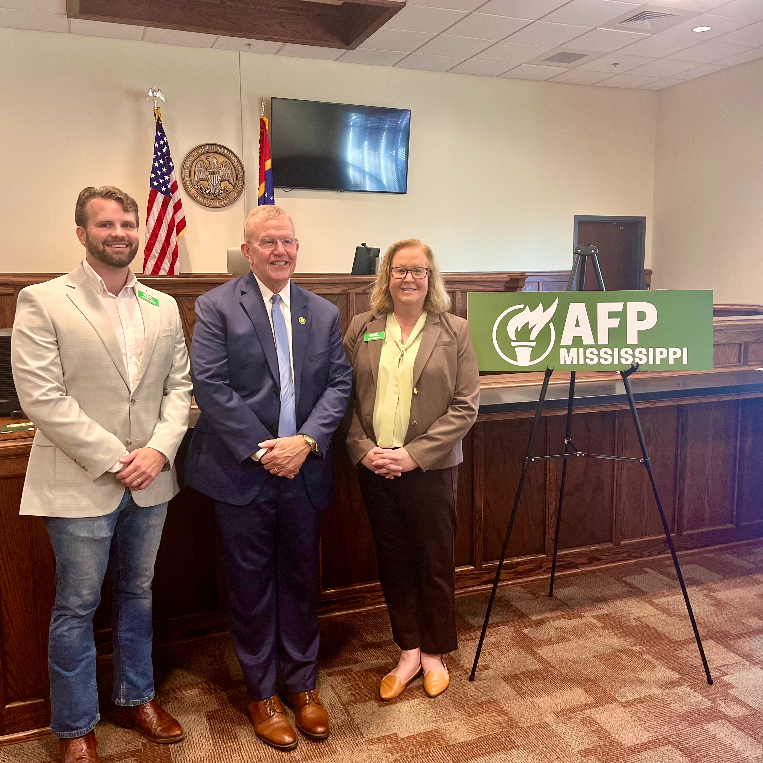 Congressman Ezell stands with representatives from Americans For Prosperity.