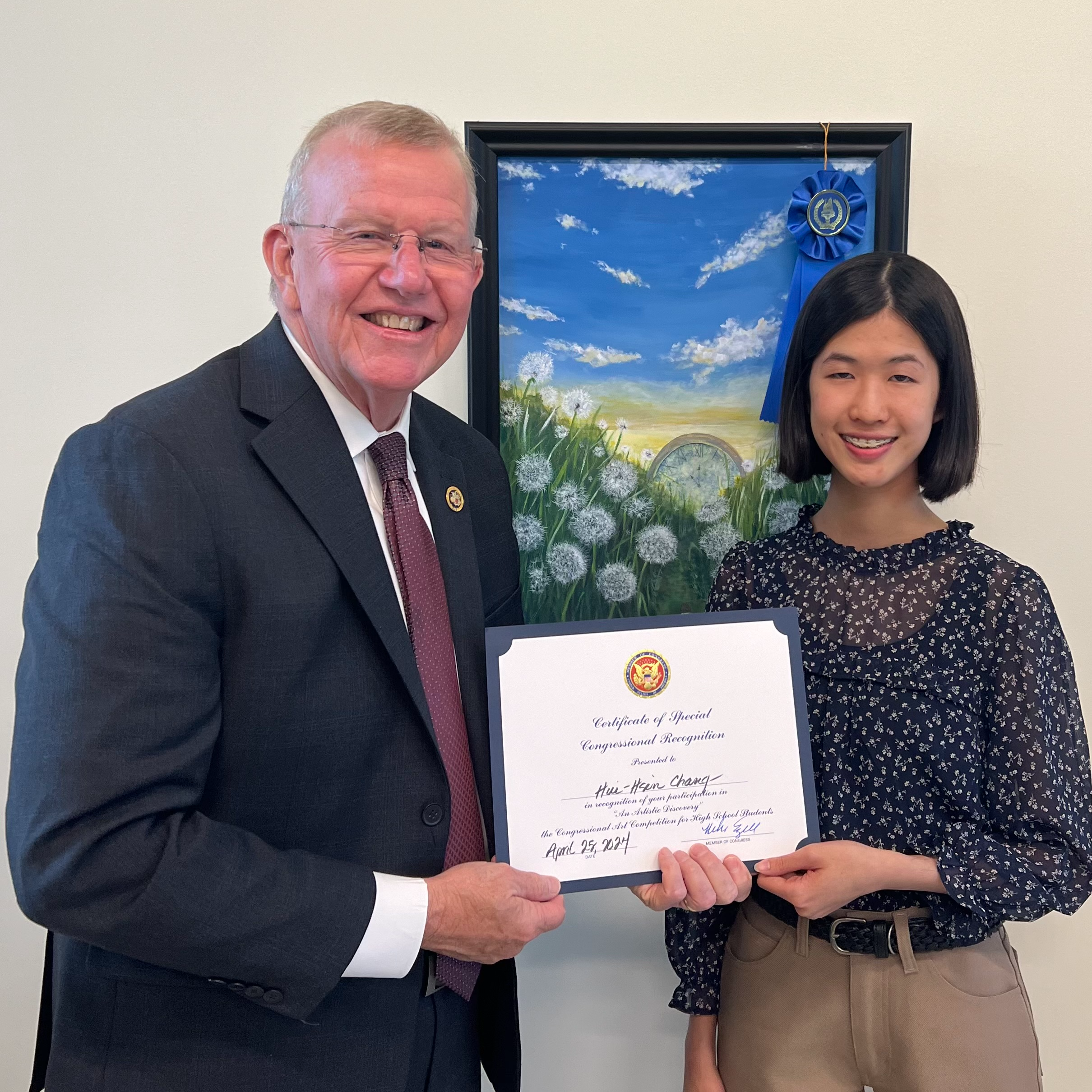 Rep. Ezell with 2024 Art Competition Winner Amelia Chang